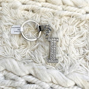 NWT Rhinestone “I” Keychain. Chrome body!‎